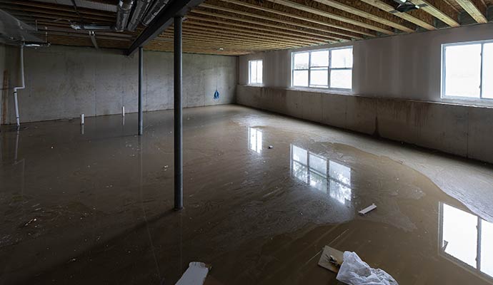 A flooded basement