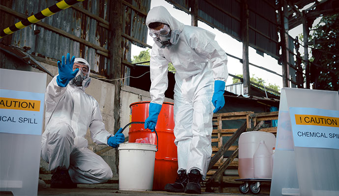 Emergency response workers in PPE