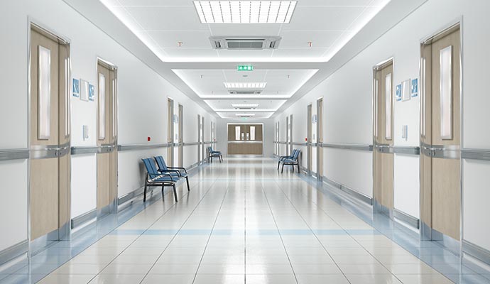 Clean hospital corridor