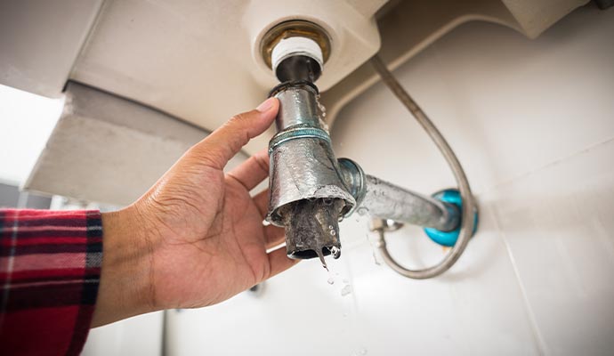 Clogged drain pipe