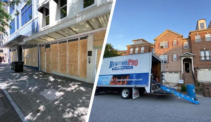 Collage of reconstruction and RestorePro Reconstruction van