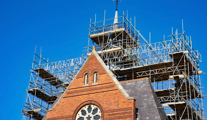 A church under reconstruction service