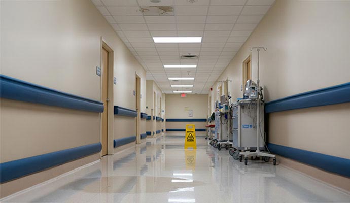 Clean hospital corridor