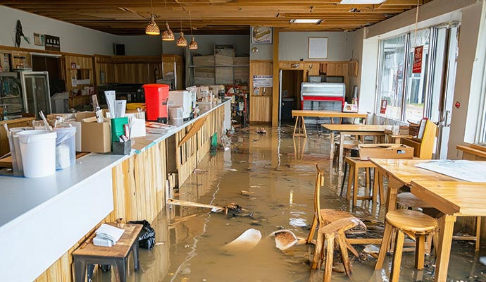 Flood damaged restaurant