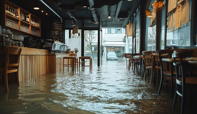 Flood damaged restaurant