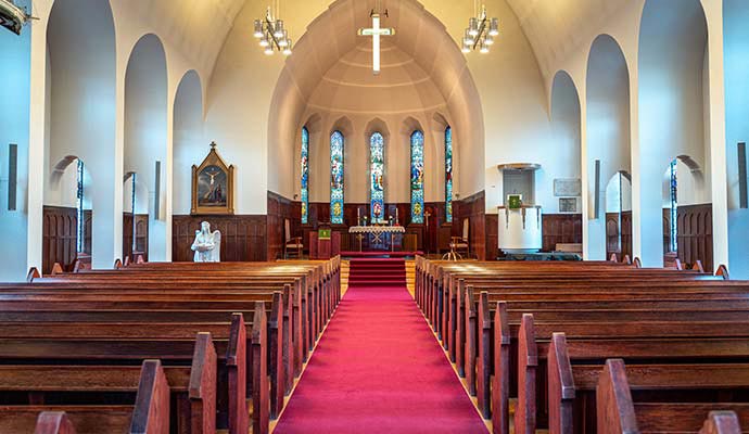 Inside view of a clean church