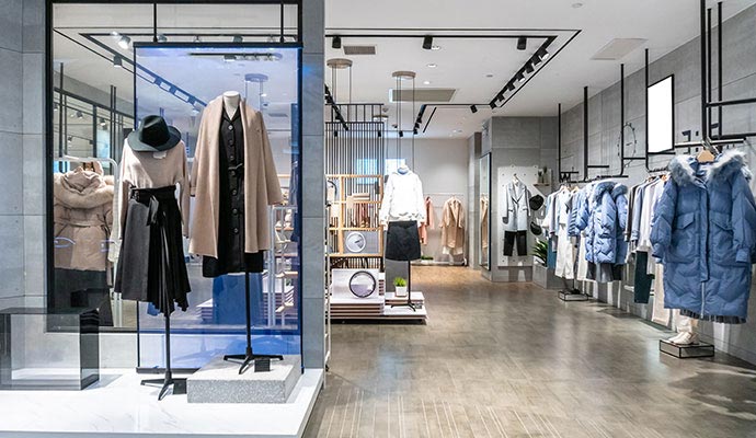 Interior view of a clean cloth store