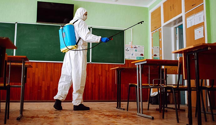 Professional classroom disinfection service