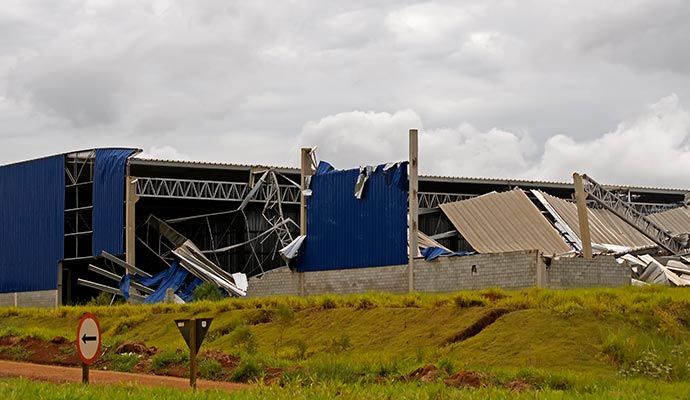 Storm damaged commercial property