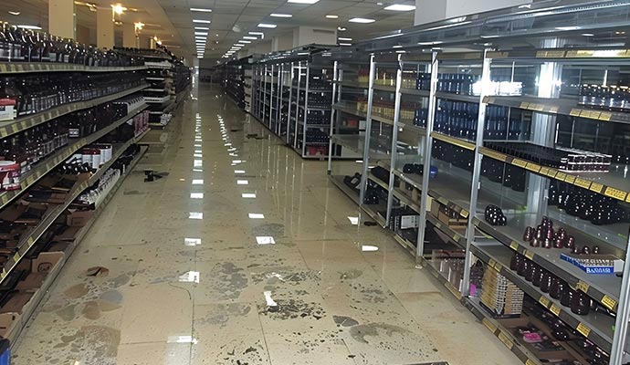 Water damaged retail store
