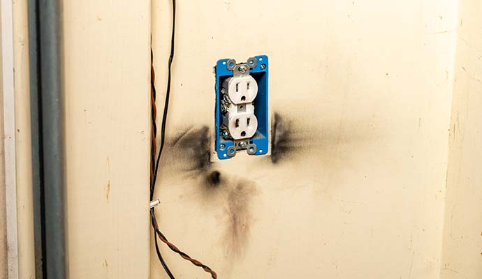 Fire damaged socket