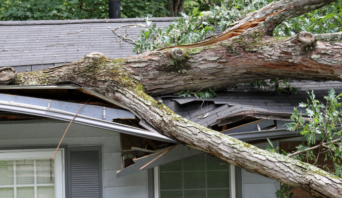House damaged by storm