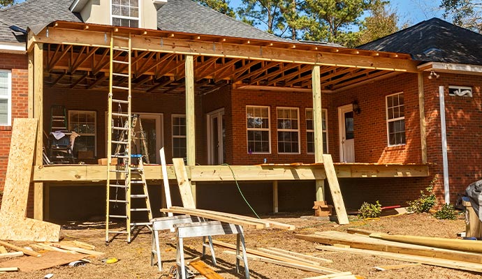 house deck under construction