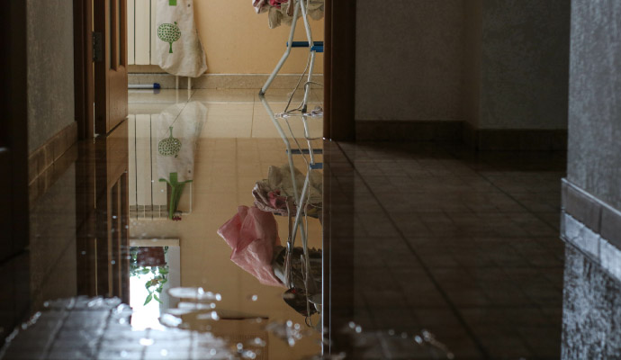 Leaked water damaged floor