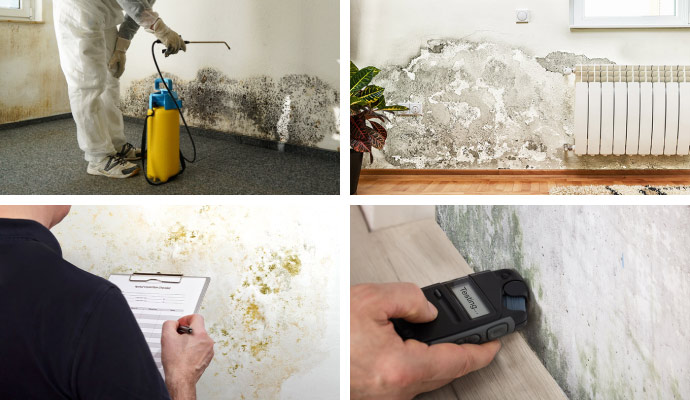 Mold remediation inspection collage