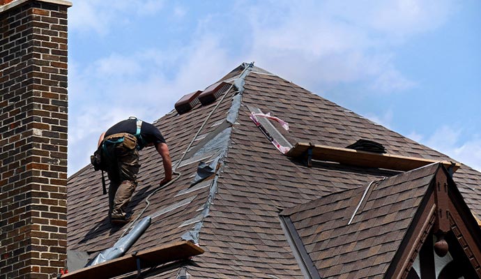 Professional roof damage restoration service