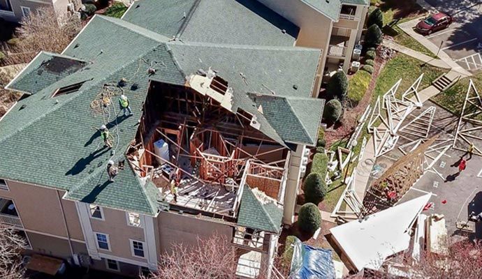 Disaster restoration service for residential house