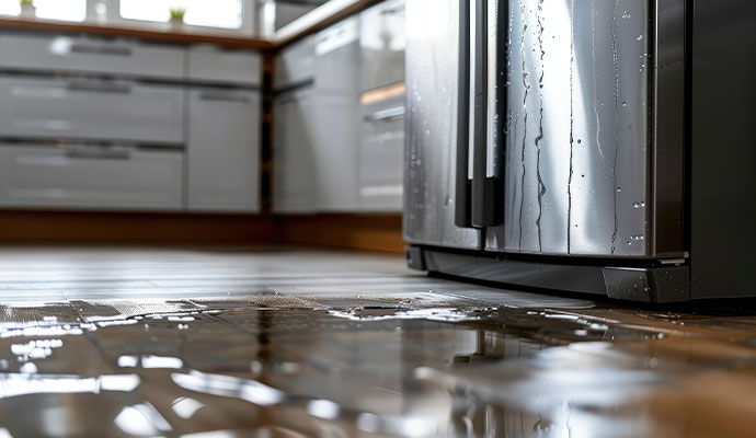Leaking water from refrigerator
