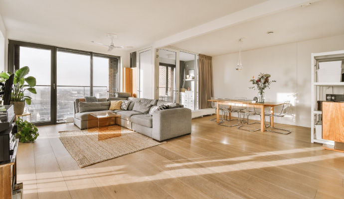 Neat and clean living room after smoke odor deodorization service