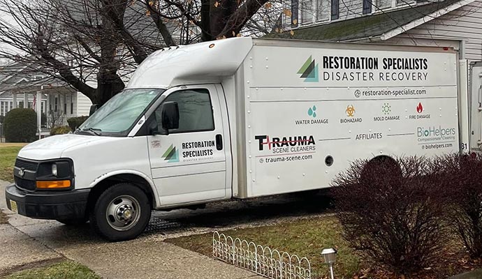 Restoration specialists disaster recovery truck