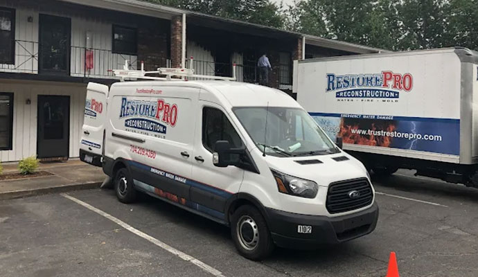 RestorePro Reconstruction service vehicles