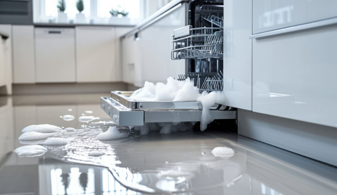 Water leaking from dishwasher