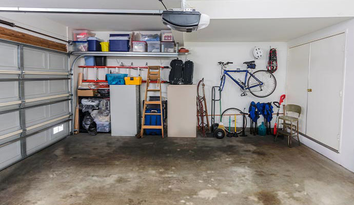 Water stained garage floor